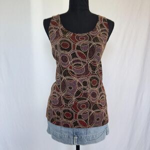 Vintage Chico's Design Tank Top \ 70s Retro Geometric Patterned Textured Top